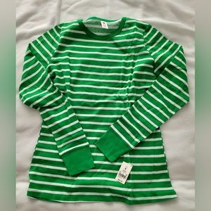NWT Women's Sz Small Pajama Set, Green and White Striped